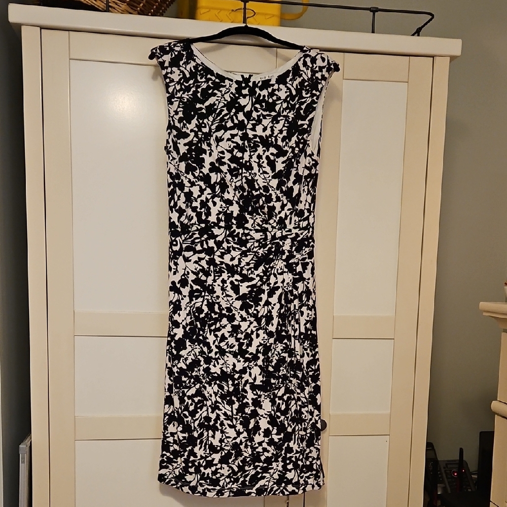 White House Black Market Black and White Floral Midi Dress
